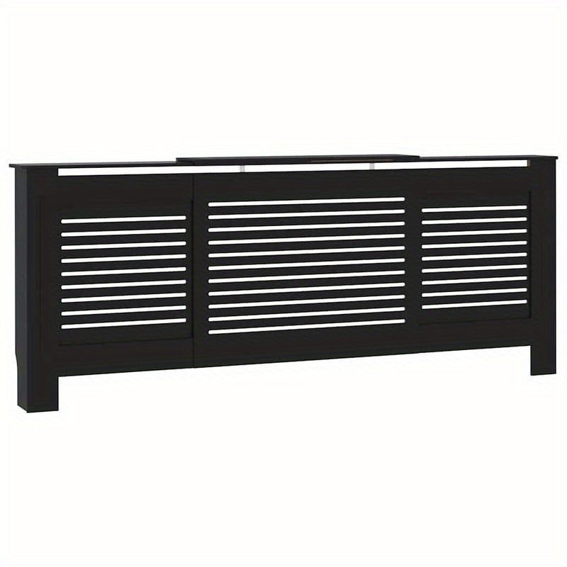 Radiatorombouw – Radiatoromkasting – Radiatorbekleding – Verwarmingsombouw – Ombouw Verwarming – Zwart Hout – 205 cm Hoog – Inclusief Extra Plankjes