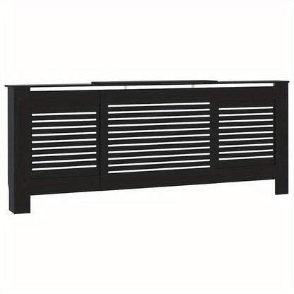 Radiatorombouw – Radiatoromkasting – Radiatorbekleding – Verwarmingsombouw – Ombouw Verwarming – Zwart Hout – 205 cm Hoog – Inclusief Extra Plankjes