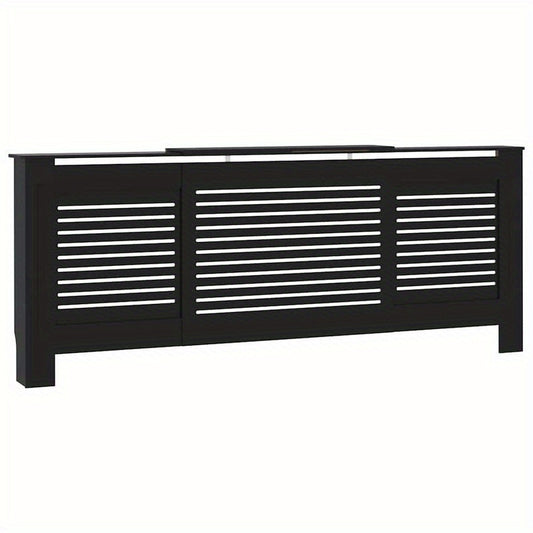 Radiatorombouw – Radiatoromkasting – Radiatorbekleding – Verwarmingsombouw – Ombouw Verwarming – Zwart Hout – 205 cm Hoog – Inclusief Extra Plankjes
