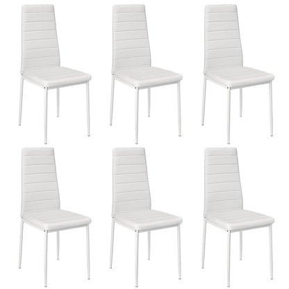 Eetkamerstoelen Set – Stoelen – Dining Chairs – Vergaderstoelen – Keukenstoelen – 6 Stuks – Kunstleren Bekleding – Ergonomische Zitting 45 cm – Krasbestendig – Metalen Frame