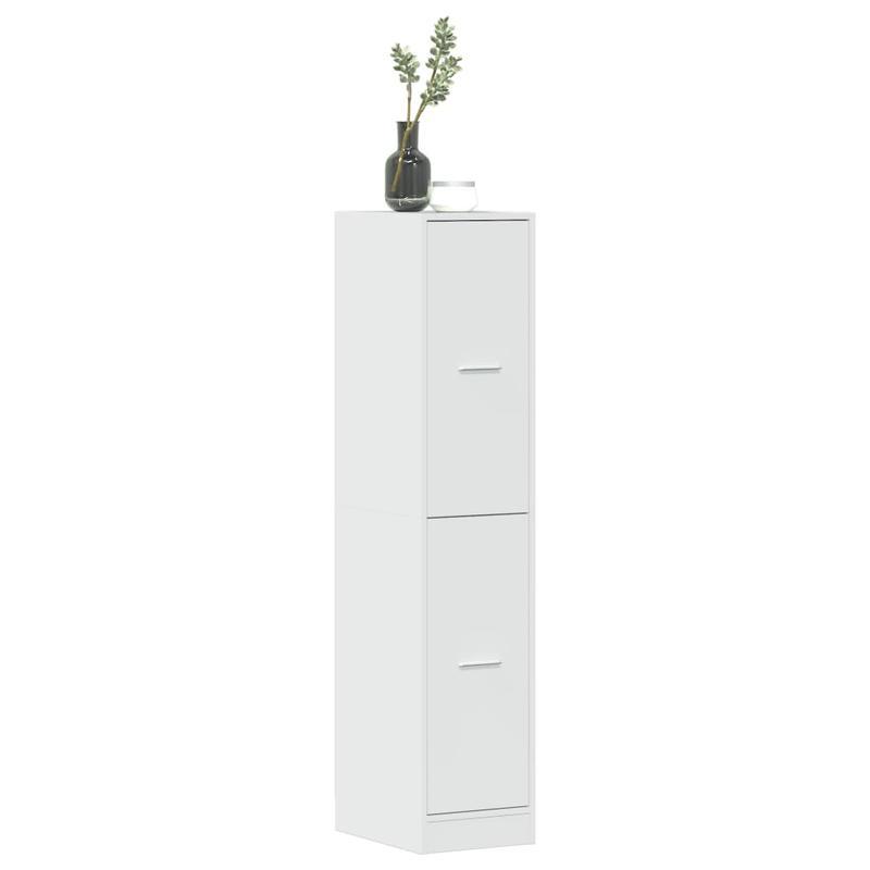 Apothekerskast – Opbergkast – Badkamerkast – Hoekkast – Kast Hoogglans Wit – Massief Hout – Compact 30x41x144,5 cm