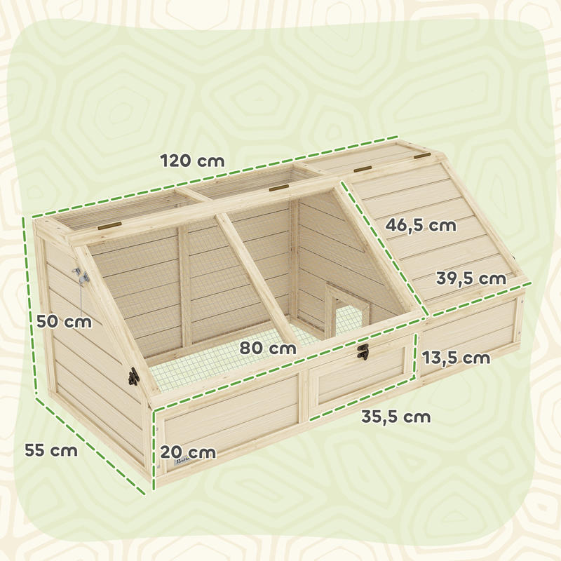Natural Habitat Outdoor Turtle Enclosure & Small Animal Cage - Bottomless Easy-Access Turtle House with Spacious Habitat, Durable for rabbits, Turtles, for outdoor/ use - Natural Design (Compatible with Small Pets)