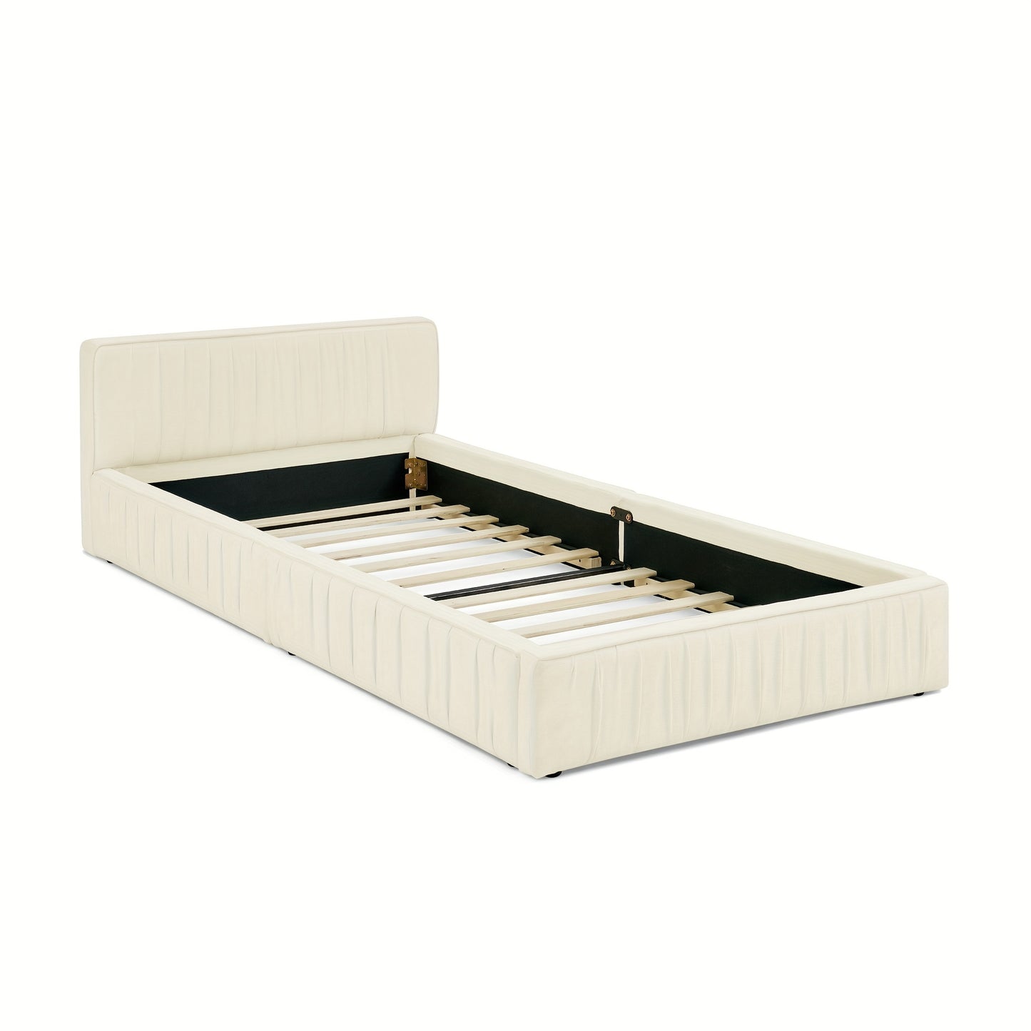Tweepersoonsbed – Double Bed – Slaapbed – Bedframe – Bed – Modern Design – Zachte Chenille Bekleding – Stevig Houtenvrij Frame – Donkergrijs