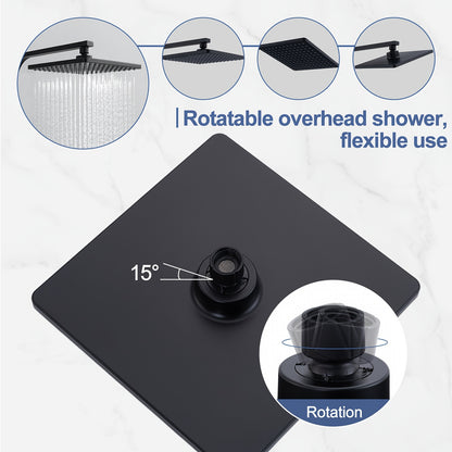 Thermostatische Douchekraan Set – Douchekraan – Badkraan Set – Handdouche – Douchekop Met Slang – Roestvrij Staal – Constante Temperatuurregeling – Wandmontage