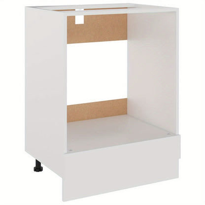 Ovenkast – Keukenkast – Opbergkast – Ovenmeubel – Keukenmeubel – Wit Gefineerd Hout – Compact 60x46x81,5 cm - QUORE