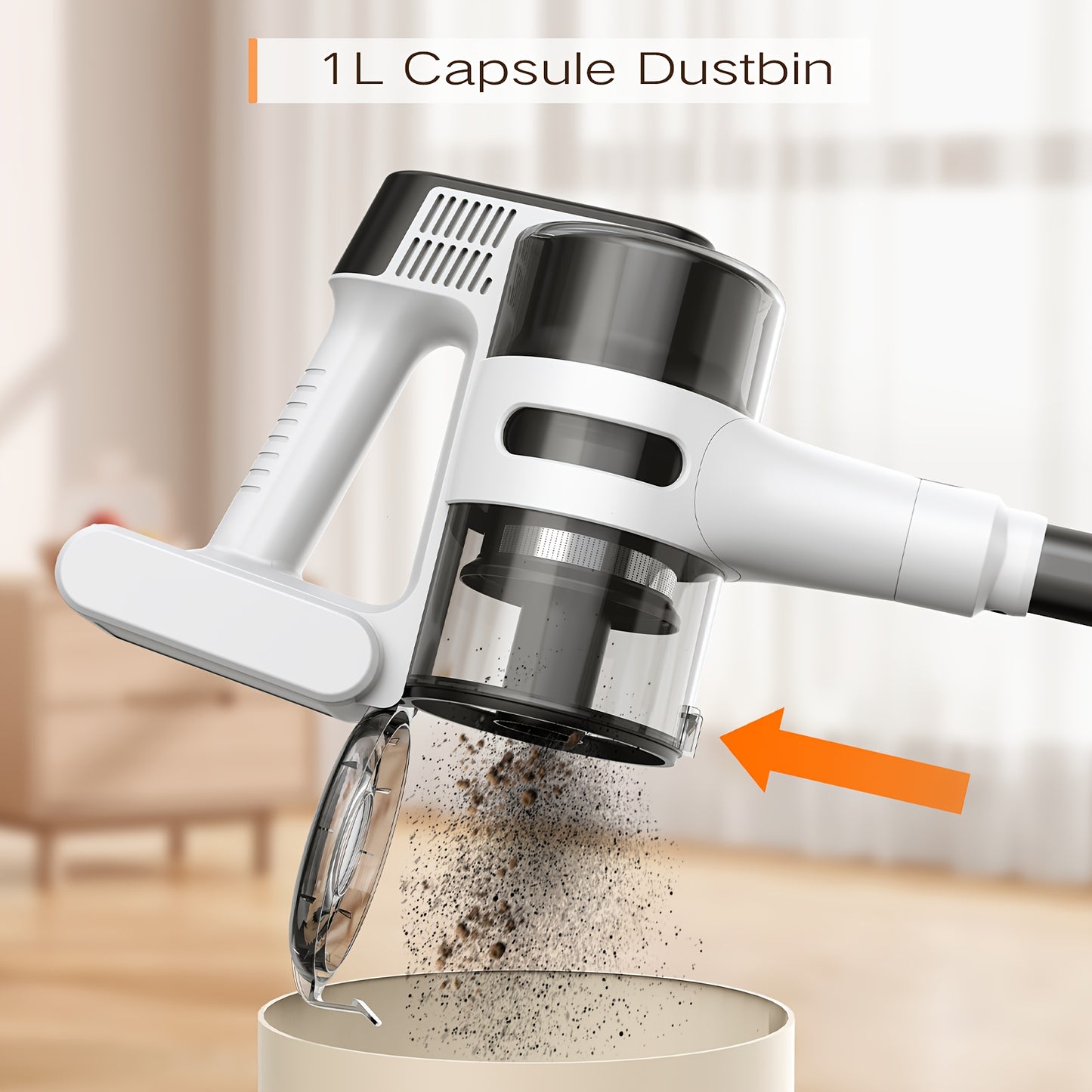 Steelstofzuiger – Draadloze Stofzuiger – Handstofzuiger – Steelstofzuiger Zonder Snoer – Cordless Vacuum Cleaner – Lichtgewicht Design – Krachtige Zuigkracht 30 kPa