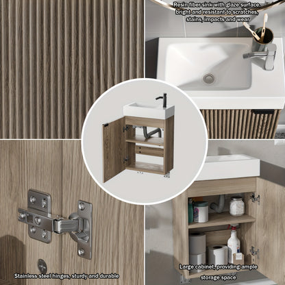 Badkamerkast – Badkamermeubel – Wastafelonderkast – Kolomkast – Opbergkast – Massief Hout en Spaanplaat – Wandmontage met Verstelbare Planken
