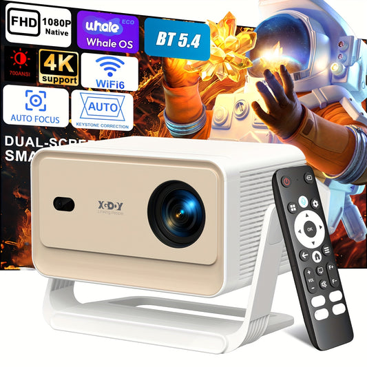 Full HD Projector – Mini Beamer – Draagbare Projector – Wifi Projector – 1080p Projector – 700 ANSI-lumen Helderheid – Compact Met 1GB RAM + 32GB Opslag