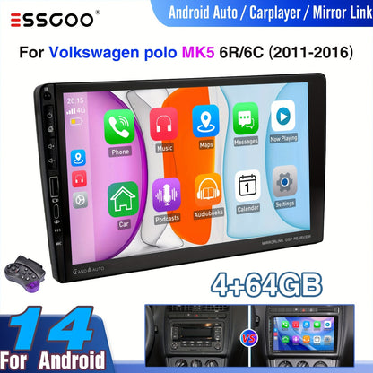 9-inch Android 14 Autoradio – 2DIN Multimedia Systeem – Auto Radio Navigatie – Touchscreen Carplay Android Auto – IPS HD Scherm – Snelle Type-C Oplader
