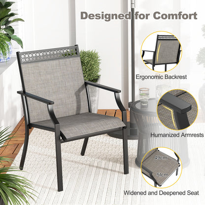 Tuinstoelen – Buitensstoelen – Tuinzetel – Balkonstoelen – Terrasstoelen – Weerbestendig – Hoog Rugleuning Met Armleuningen