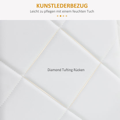 Eetkamerstoel – Keukenstoel – Stoel – Kuipstoel – Gestoffeerde Stoel – Set Van 4 – Kunstleer Wit – Stalen Onderstel – Comfortabel & Duurzaam