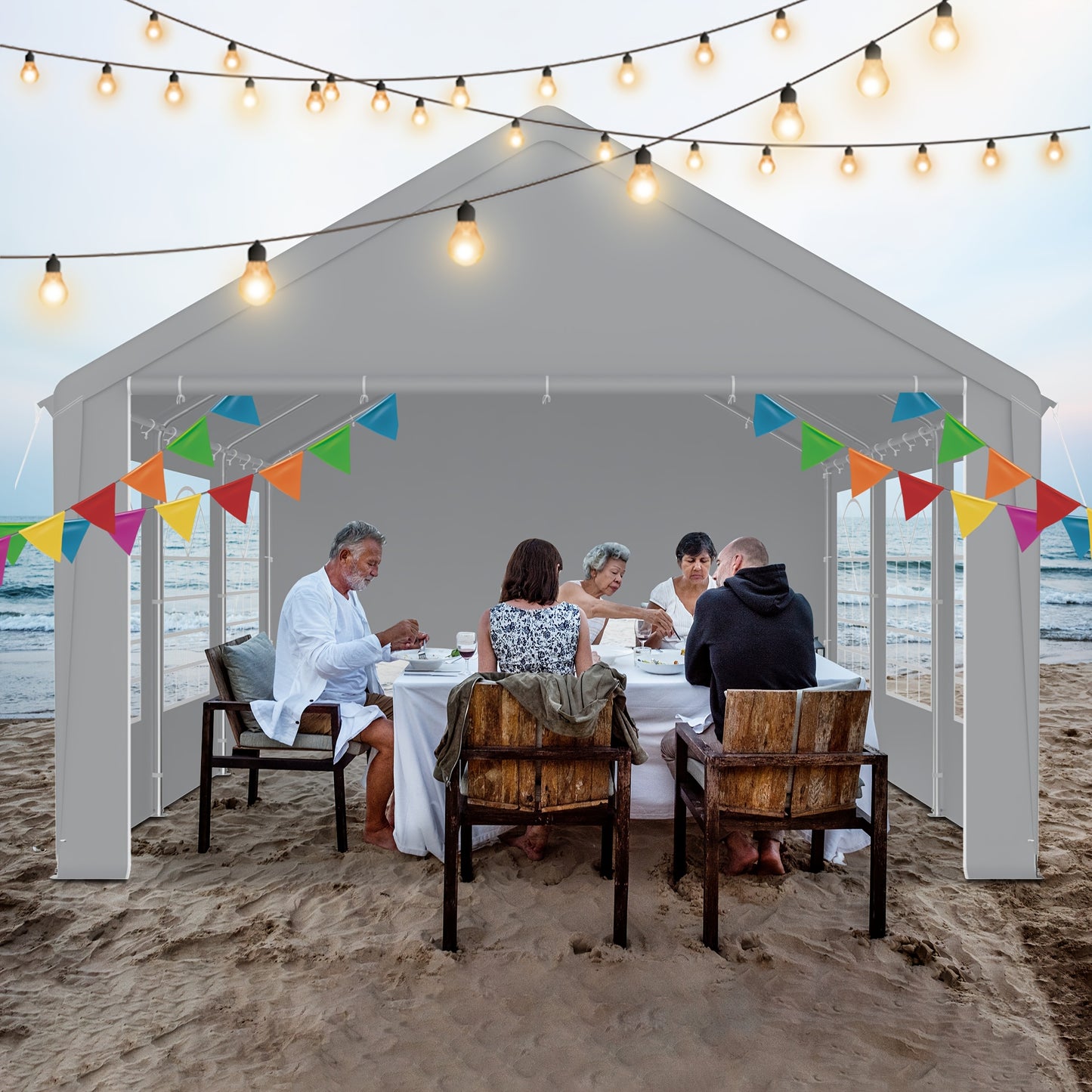 Feesttent – Partytent – Tuinpaviljoen – Party Tent – Tuintent – 3x6 Meter – Waterdicht – Afneembare Zijwanden