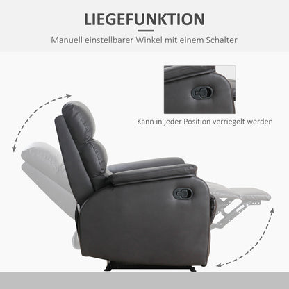 Relaxfauteuil – Relaxstoel – Loungefauteuil – TV Fauteuil – Verstelbare Fauteuil – Kunstleer – Verstelbare Rugleuning en Voetensteun – Stalen Frame – Bruin
