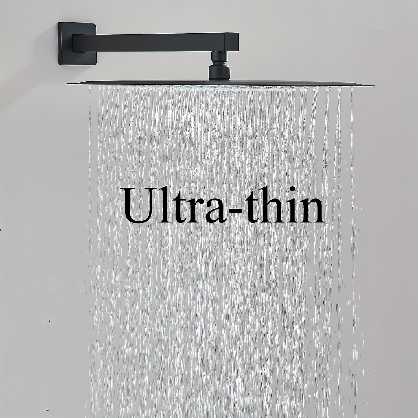 Doucheset Mat Zwart – Regendouche – Handdouche – Mengkraan – Douche Systeem – 40x40 cm Regendouche – Messing & RVS