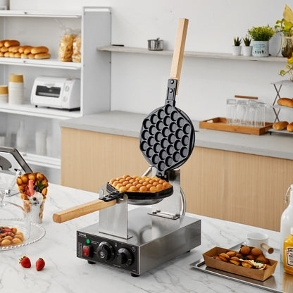 Bubblewafelijzer – Wafelijzer – Bubble Wafel Machine – Eierwafelijzer – Wafelmaker – 1400W Vermogen – 180° Draaifunctie