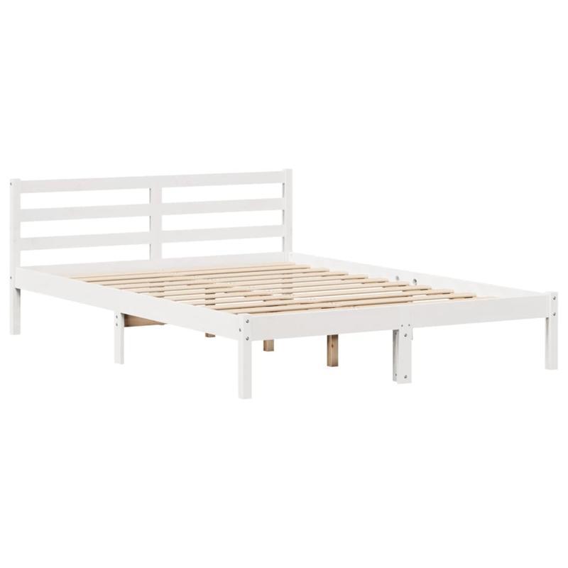 Boekenkastbed – Bed met Opbergruimte – Slaapbank – Bedframe – Kinderbed – Modern Wit – Massief Pijnhout – Compact 120x190 cm