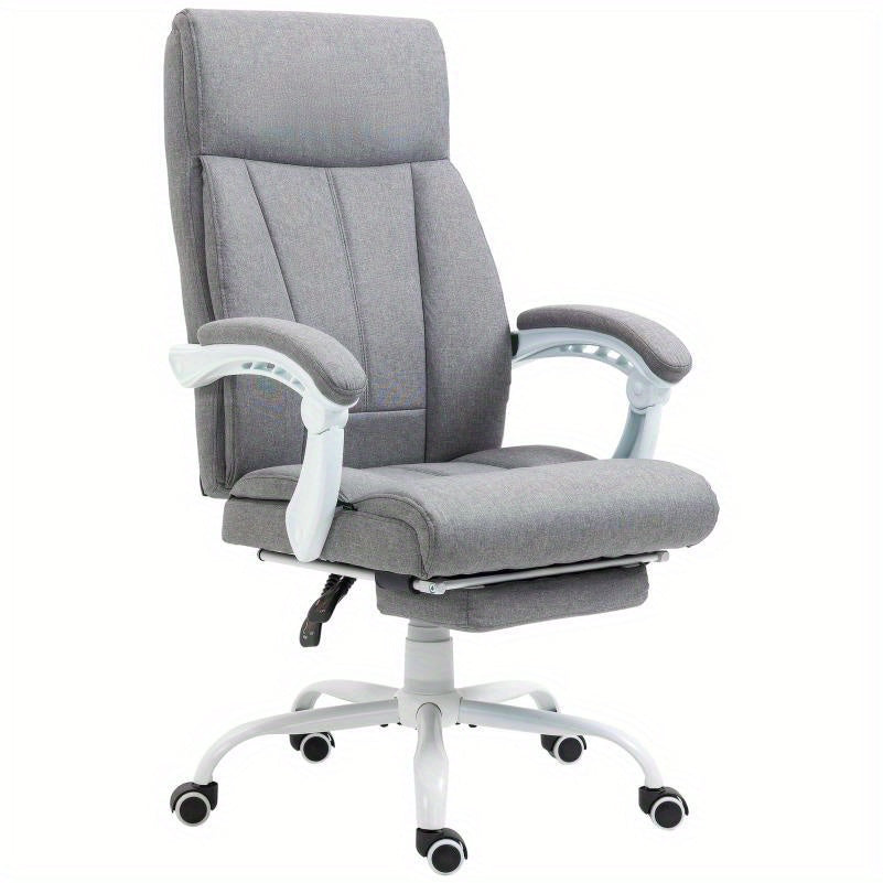 Bureaustoel – Ergonomische Stoel – Office Chair – Gamingstoel – Kantoorstoel – Verstelbare Hoogte – Memory Foam Kussen – Metalen Frame – Opklapbare Armleuningen – Lendensteun – Hoofdsteun – Grijs – Geschikt Voor Langdurig Zitten
