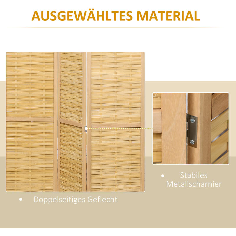 Bamboe Kamerscherm – Ruimteverdeler – Privacy Scherm – Room Divider – Scheidingswand – Opvouwbaar – Natuurlijk Bamboe – Stevig Frame – 160x170 cm – Lichtgewicht & Direct Gebruiksklaar