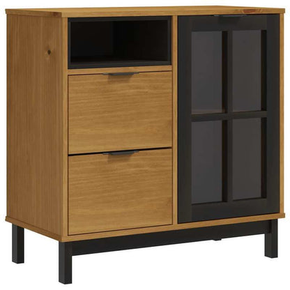 Sideboard with glass doors FLAM 80x40x80cm solid pine wood