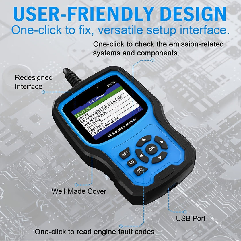 Autodiagnoseapparaat – OBD2 Scanner – Diagnosecomputer – Auto Uitleesapparaat – Foutcode Lezer – ABS & SRS Diagnose – EPB Reset & ABS Ontluchting – 12V Batterijtester