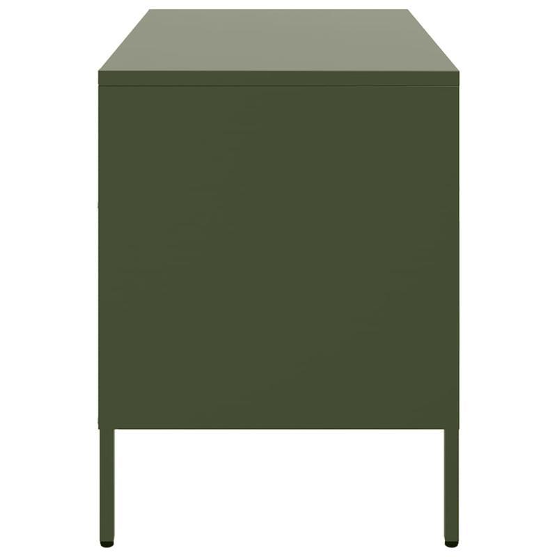 Mobile TV Verde Olive 68x39x50.5cm in Steel Practical Removable