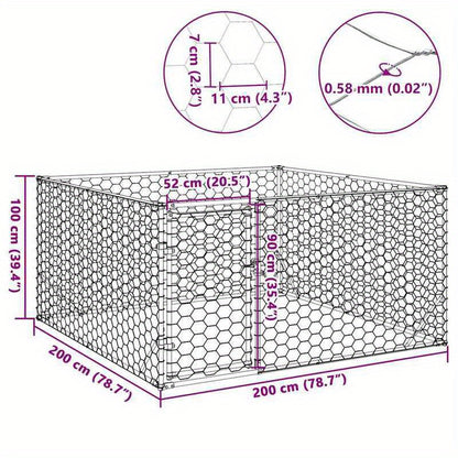 Hondenren – Hondenkennel – Hondenhok – Dierenren – Verzinkte Stalen Ren – 2x2x1 Meter – Roestbestendig & Eenvoudig Montage