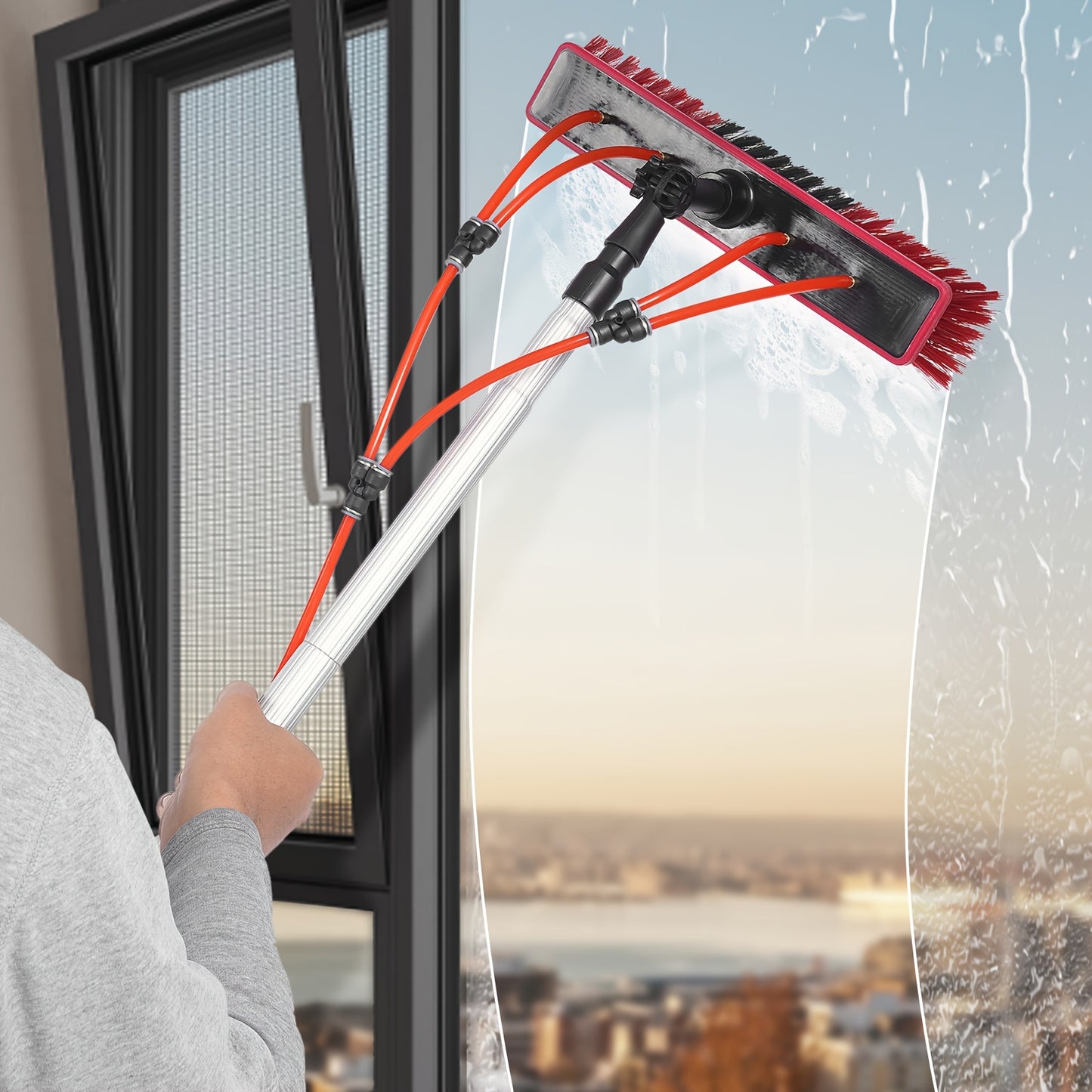 Telescoopsteel – Telescopische Steel – Uitschuifbare Stok – Ramenwasser – Zonnepanelenreiniger – Aluminium – Waterdoorvoer – 7,92 Meter