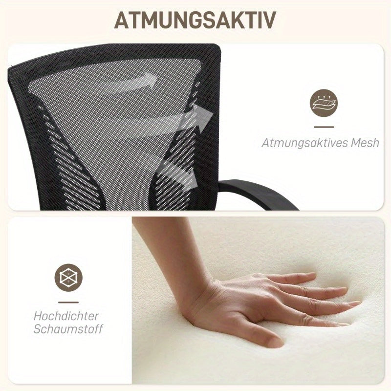 Bureaustoel – Bureaustoelen – Kantoorstoel – Draaistoel – Office Chair – Verstelbare Hoogte – Kantelfunctie Met Spanningregelaar – Max. 120,2 kg – Vijfwielig Niet-Markerend Onderstel – Zwarte Stof