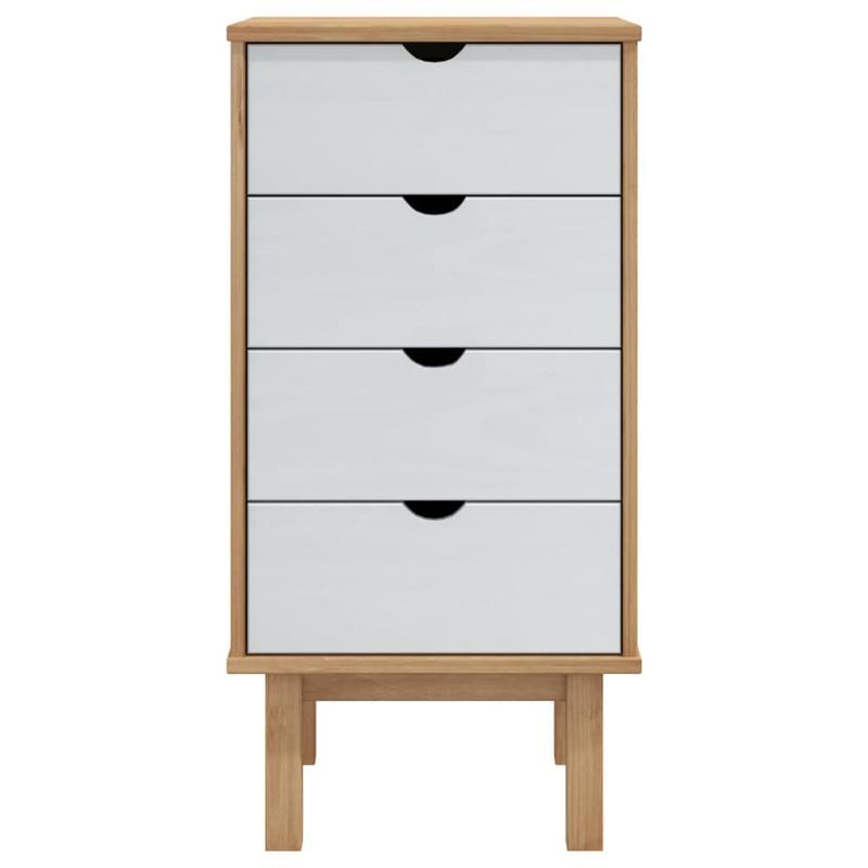 OTTA Modern Chest of Drawers - Easy Assembly, 3-Drawer Storage Cabinet with, Compact Organizer for Living Room, Bedroom, Office - Sturdy Pine Wood Construction (45x39x90cm) - Modern Home Furniture, Living Room Storage, Minima