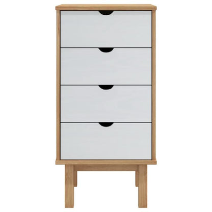 OTTA Modern Chest of Drawers - Easy Assembly, 3-Drawer Storage Cabinet with, Compact Organizer for Living Room, Bedroom, Office - Sturdy Pine Wood Construction (45x39x90cm) - Modern Home Furniture, Living Room Storage, Minima
