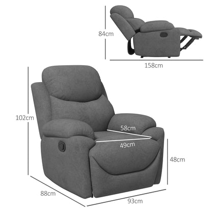 Relaxfauteuil – Fauteuil – Lounge Stoel – Sleeper Chair – TV Stoel – Ergonomisch Ontwerp – Hoogwaardig Schuim – Grijs Linnen