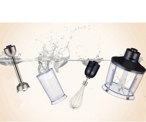 Professionele Staafmixer - Set 5-in-1 - Keukenmachine - 1200W - RVS - Incl. Hakmolen - Kom - Eierklopper - Melkopschuimer