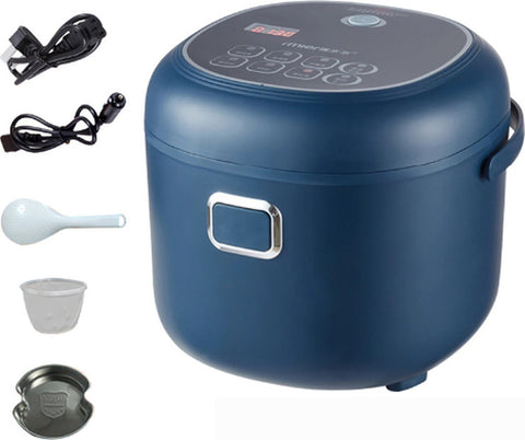Rijstkoker - Multicooker - 3-4 Mensen - Stomer - Opwarmmaaltijden - 5 Laags - Vrachtwagen - Auto - Thuis - Werk - 12V / 24V - 200W - Blauw