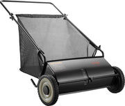 Grasmaaier - Handmatige Tuinveger - 66 cm Werkbreedte - 198L Opvangzak - Verstelbare Borstelhoogte - Stevige Stalen Constructie - Geschikt voor Gazon - Oprit en Tuin