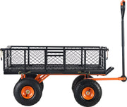 Uitrustingswagen – Veelzijdige Transportkar - met Grote Banden – Verwijderbare Zijwanden – Veilig Transport – Laadvermogen 400kg – Geschikt voor Grote Voorwerpen - Hout en Vuil