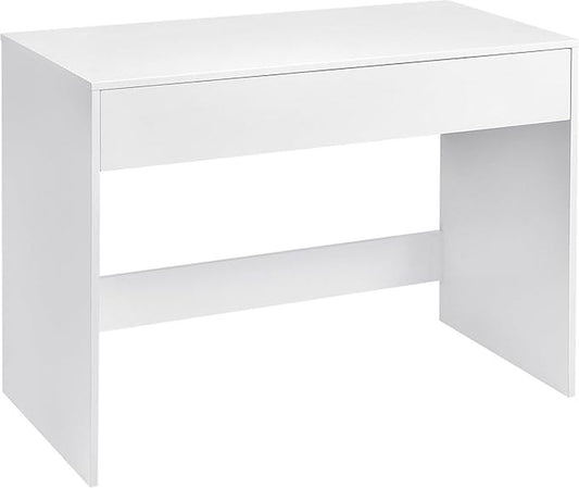 Bureau van met lade - Computerbureau - 100 cm - Kaptafel of Werktafel  - thuis - for Klein kantoor - Wit