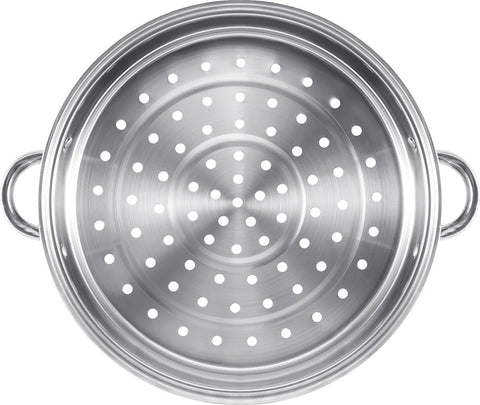 Professionele Stoompan - 5 lagen - Stoomkoker - Ø30cm - Topkwaliteit - RVS - Glazen deksel - Inductie Gas Elektrisch