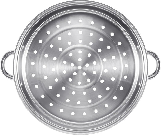 Professionele Stoompan - 5 lagen - Stoomkoker - Ø30cm - Topkwaliteit - RVS - Glazen deksel - Inductie Gas Elektrisch