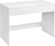 100 cm desk with drawer, suitable as computer desk, dressing table or work table for home or small office. Colour: white.