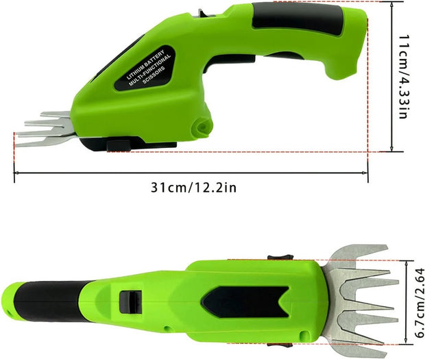 Heggenschaar - Mini Heggenschaar - Draadloos - Oplaadbaar - Snoeimaaier - Wieder - 31cm x 11cm - Groen