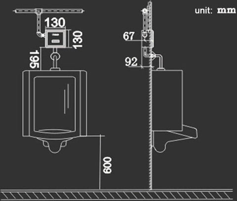 Automatische Detectie Urinoirsensor - Wandmontage - Toilet Kraan Kranen - voor Bad en Urinoirspoeler