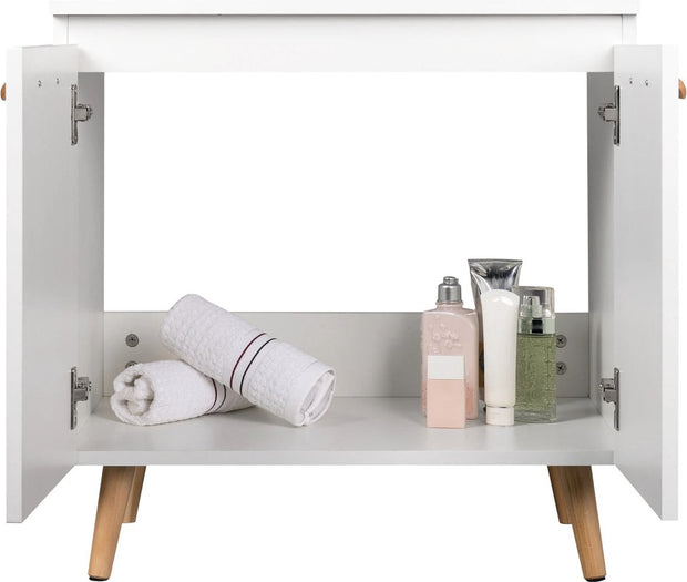 Badkamermeubel - Praktische Onderkast - Wastafelkast - Badkamer Kast - 60 x 40 x 60,5 cm - Wit