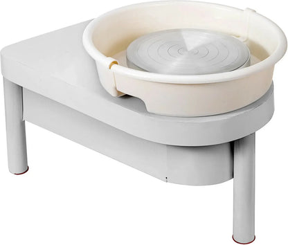 Pottenbakkersschijf Set - Inclusief Tools - Boetseerschijf - Draaischijf Pottenbakker - Pottenbakken Draaiplateau - Keramiek - 300W - 25CM - Wit