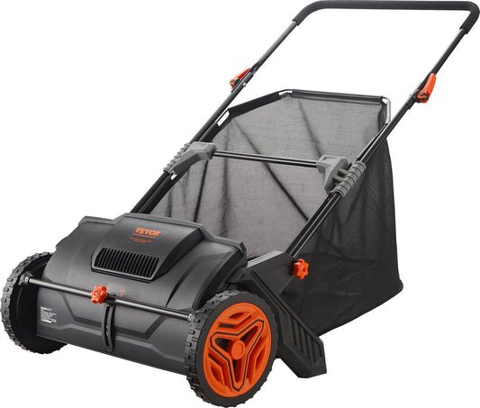 Grasmaaier - Handmatige Tuinveger - Verstelbare Borstelhoogte - Geschikt voor Gazon -  53,5 cm Werkbreedte - 99L Opvangzak - Oprit en Tuin - Ergonomisch en Duurzaam Design