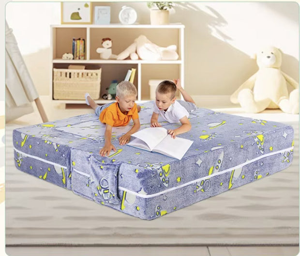 Kinder speelbank - Modulaire Speelbank - Kinderzetel - Wasbaar - Schuimkussen - Hutten bouwen - Fleece - Space thema