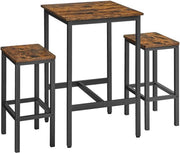 Bartafel met Barkruk Set - Met 2 Stoelen - Industrieel Ontwerp, Vintage Bruin/Zwart