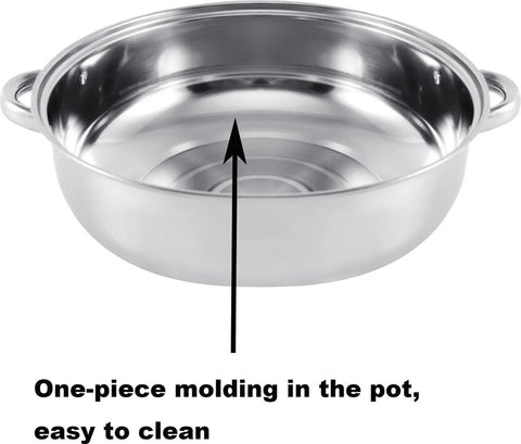 Professionele Stoompan - 5 lagen - Stoomkoker - Ø30cm - Topkwaliteit - RVS - Glazen deksel - Inductie Gas Elektrisch