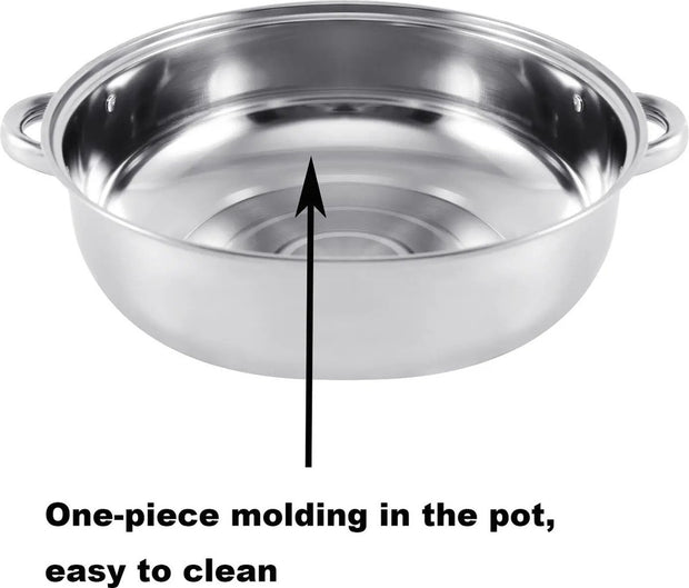 Professionele Stoompan - 5 lagen - Stoomkoker - Ø30cm - Topkwaliteit - RVS - Glazen deksel - Inductie Gas Elektrisch