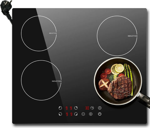 Elektrische Kookplaat 4 Pits - Elektrische Kookplaat 4 Branders - Keramische Kookplaat met Stekker - Zwart