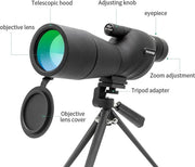 Spotting Scope - Telescope - Waterproof - 45 Degrees - BAK-4 Slanted Eyepiece - Table Tripod - Mobile Phone Adapter - Birdwatching - Celestial Observation